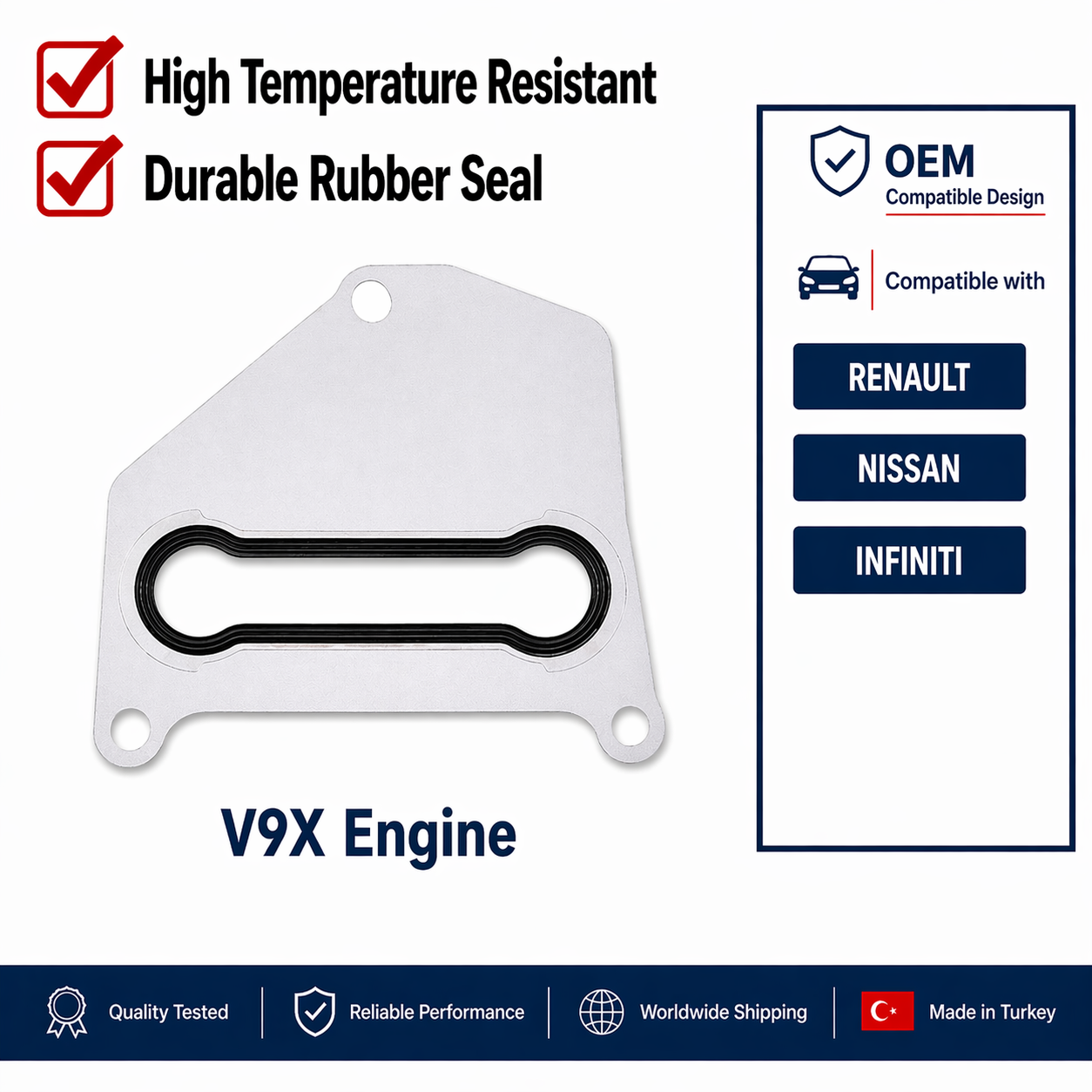 V9X 3.0 dCi oil cooler gasket - for Renault / Nissan / Infiniti OEM 2130000Q0E